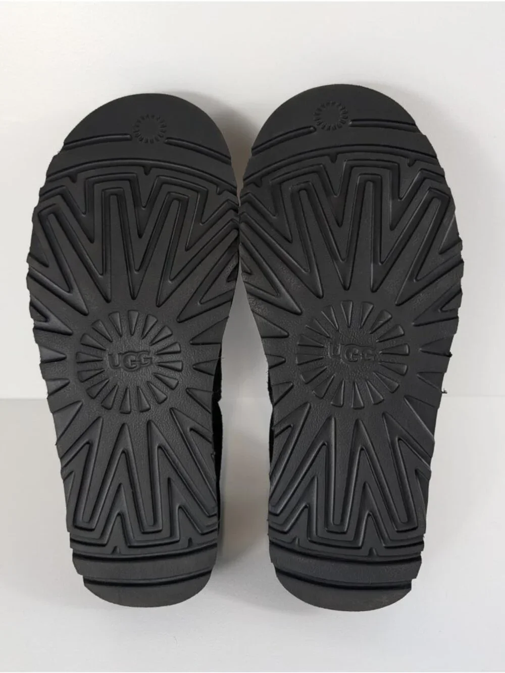 UGG Black Suede Slip-On Moccasin Shoes Men's Size 8 Durable Rubber Sole